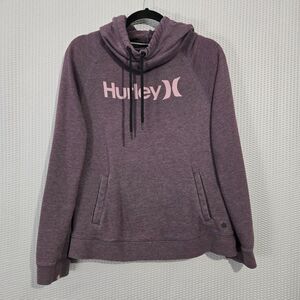 Hurley Womens Purple Pullover Cowl Neck Heavyweight Hooded Sweatshirt Size S